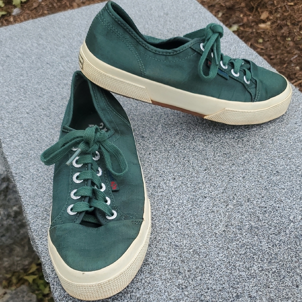 Alexa Chung X Superga Green Canvas Sneakers Size 6.5